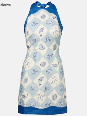 Alemais Pia Printed Linen Minidress